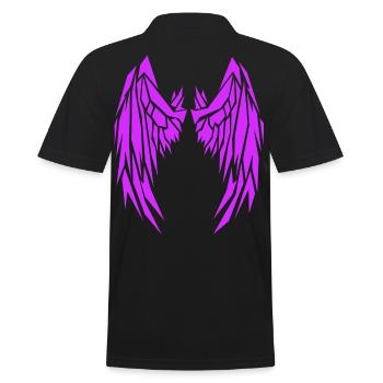 2reborn Violett Wings Angel Flügel Engelflügel 10 - Männer Poloshirt - Schwarz - Hinten - Kai (181cm)