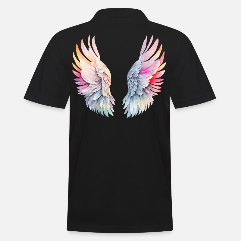 Flügel des Engels - Männer Poloshirt - Schwarz