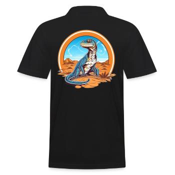 lézard dans la conception de paysage désertique - Polo Homme - noir - Dos - Kai (181cm)