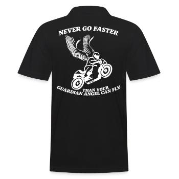 N’allez jamais plus vite que votre ange gardien ne peut voler - Polo Homme - noir - Dos - Kai (181cm)