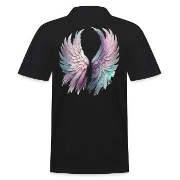 Ethereal Pastel Wings - Men's Polo Shirt - black - Back - Kai (181cm)