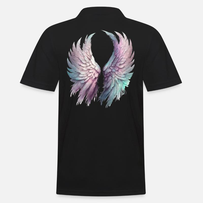 Ätherische Pastellflügel - Männer Poloshirt - Schwarz