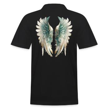 Ailes d'Ange aquarelle pastel - Polo Homme - noir - Dos - Kai (181cm)