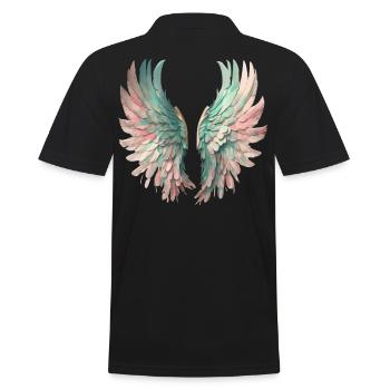 Ethereal Pastel Wings - Men's Polo Shirt - black - Back - Kai (181cm)