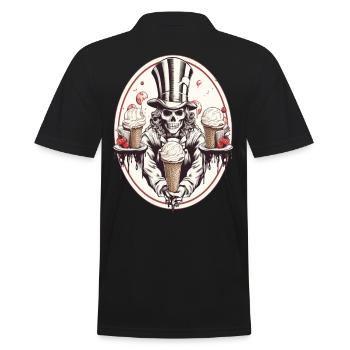 Skull mit Eiswaffel und Zylinderhut - Men's Polo Shirt - black - Back - Kai (181cm)