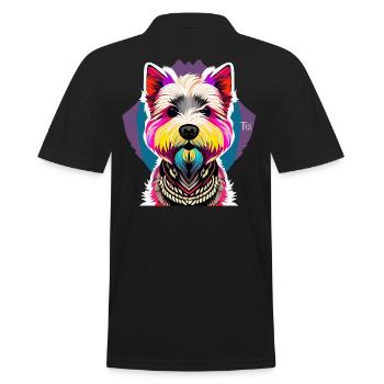 West Highland Terrier - Männer Poloshirt - Schwarz - Hinten - Kai (181cm)