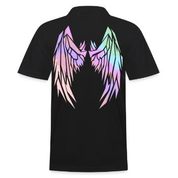 2reborn Wings Engelflügel modern art 2 - Männer Poloshirt - Schwarz - Hinten - Kai (181cm)