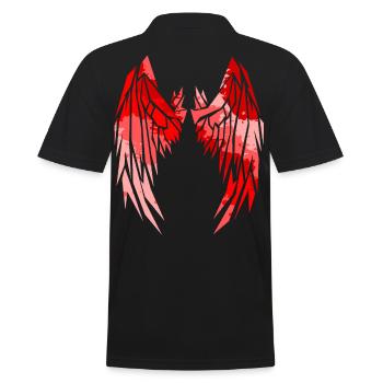 2reborn Wings Engelflügel modern art 5 - Männer Poloshirt - Schwarz - Hinten - Kai (181cm)