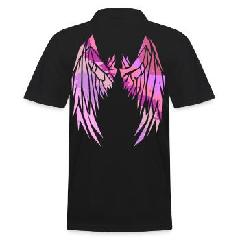 2reborn Wings Engelflügel modern art 10 - Männer Poloshirt - Schwarz - Hinten - Kai (181cm)