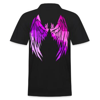 2reborn Wings Engelflügel modern art 14 - Männer Poloshirt - Schwarz - Hinten - Kai (181cm)
