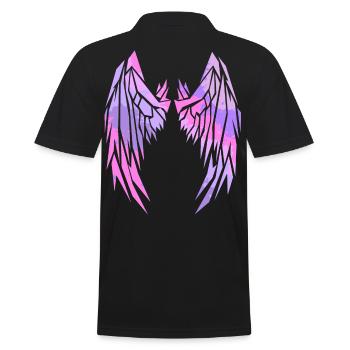 2reborn Wings Engelflügel modern art 4 - Männer Poloshirt - Schwarz - Hinten - Kai (181cm)