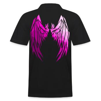 2reborn Wings Engelflügel modern art 8 - Männer Poloshirt - Schwarz - Hinten - Kai (181cm)