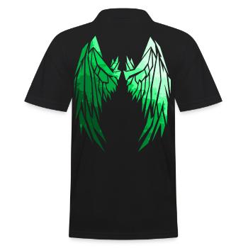 2reborn Wings Engelflügel modern art 9 - Männer Poloshirt - Schwarz - Hinten - Kai (181cm)