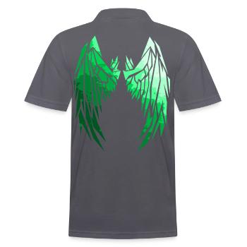 2reborn Wings Engelflügel modern art 9 - Männer Poloshirt - Anthrazit - Hinten - Nico (186cm)
