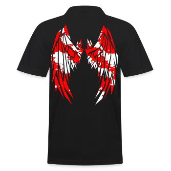 2reborn Wings Engelflügel modern art 11 - Männer Poloshirt - Schwarz - Hinten - Kai (181cm)