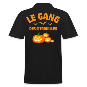 halloween, citrouille, citrouilles - Polo Homme - noir - Dos - Kai (181cm)