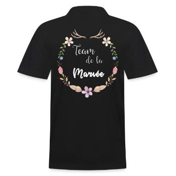Collection mariage Bohème - Team de la Mariée - Polo Homme - noir - Dos - Kai (181cm)