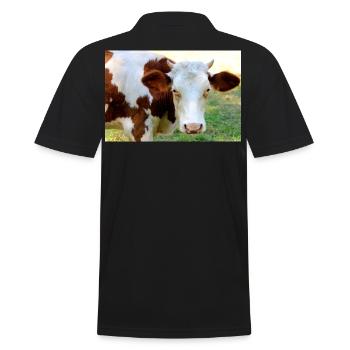 Kuh Poster - Männer Poloshirt - Schwarz - Hinten - Kai (181cm)