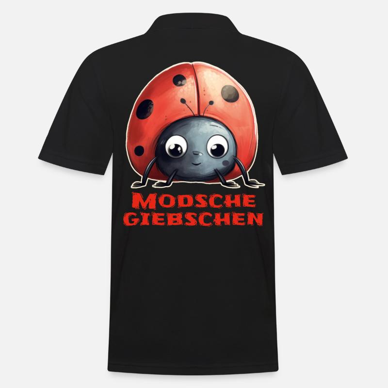 Modschegiebchen Marienkäfer - Männer Poloshirt - Schwarz