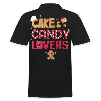 Kuchen- und Süßigkeitenliebhaber-T-Shirt - Männer Poloshirt - Schwarz - Hinten - Kai (181cm)