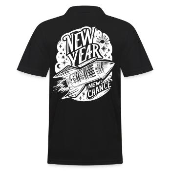 new year rakete silvester new beginning new chance - Männer Poloshirt - Schwarz - Hinten - Kai (181cm)