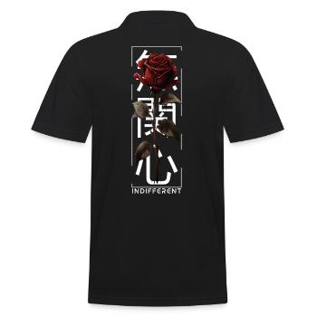 Indifferent Rose Japanische Schrift Edgy Aesthetic - Männer Poloshirt - Schwarz - Hinten - Kai (181cm)