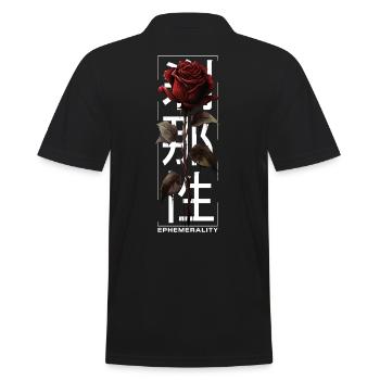 Ephemerality Rose Japanische Schrift Soft Grunge - Männer Poloshirt - Schwarz - Hinten - Kai (181cm)