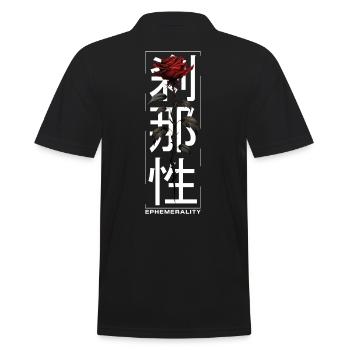 Ephemerality Rose Japanische Schrift Soft Grunge - Männer Poloshirt - Schwarz - Hinten - Kai (181cm)