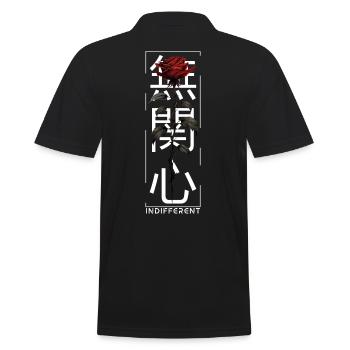 Indifferent Rose Japanische Schrift Edgy Aesthetic - Männer Poloshirt - Schwarz - Hinten - Kai (181cm)