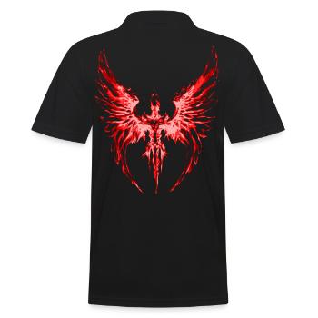 2reborn Angelwings Knight 01 2 - Männer Poloshirt - Schwarz - Hinten - Kai (181cm)