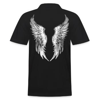 2reborn Wings Engel stab 3 - Männer Poloshirt - Schwarz - Hinten - Kai (181cm)
