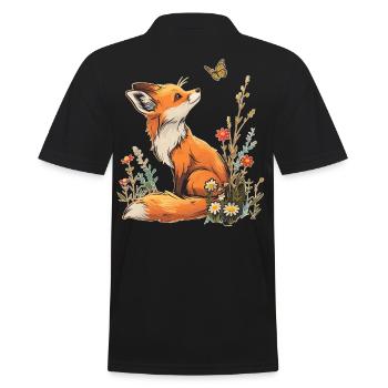 Renard et papillon - Polo Homme - noir - Dos - Kai (181cm)