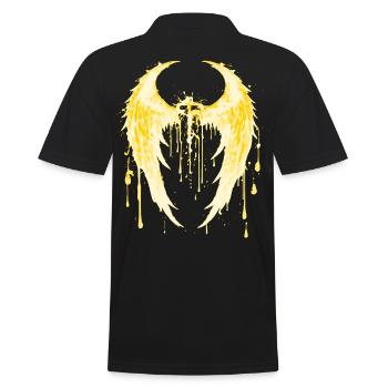 2reborn Angelwings blood 6 - Männer Poloshirt - Schwarz - Hinten - Kai (181cm)