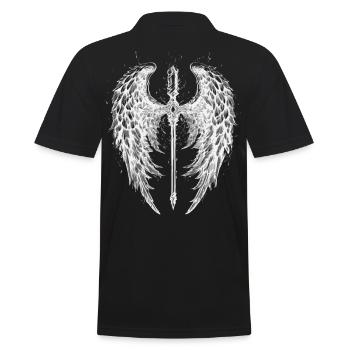 2reborn Angelwings Cross Sword 2 - Männer Poloshirt - Schwarz - Hinten - Kai (181cm)