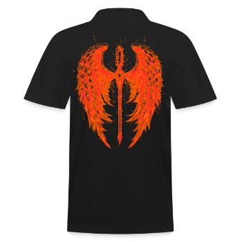 2reborn Angelwings Cross Sword 3 - Männer Poloshirt - Schwarz - Hinten - Kai (181cm)