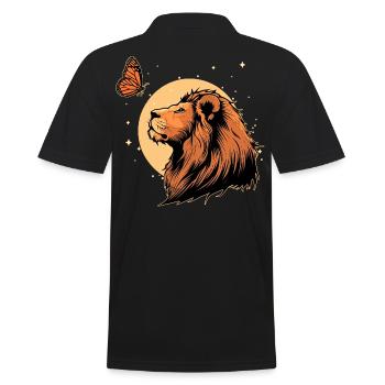 Lion avec papillon - Polo Homme - noir - Dos - Kai (181cm)