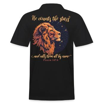 Leo Bible Verse Christian - Men's Polo Shirt - black - Back - Kai (181cm)