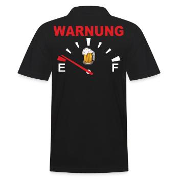 Warnung mit Bierglas Motiv - Männer Poloshirt - Schwarz - Hinten - Kai (181cm)