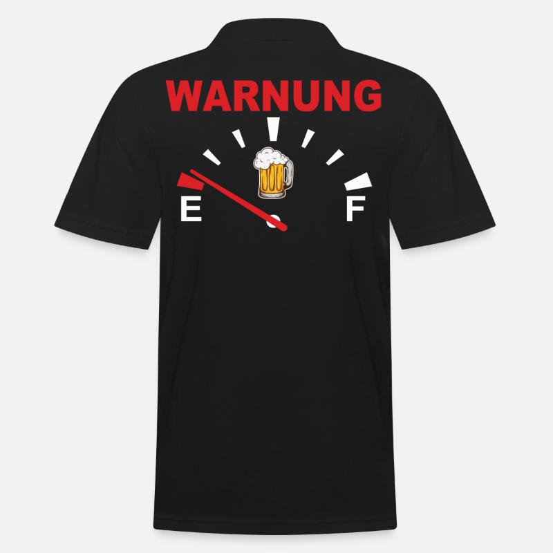 Warnung mit Bierglas Motiv - Männer Poloshirt - Schwarz