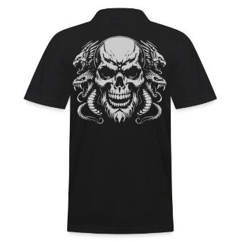 Crâne avec anneau serpent - Polo Homme - noir - Dos - Kai (181cm)