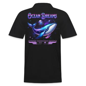 Ocean Dreams Galactic Whale - Men's Polo Shirt - black - Back - Kai (181cm)