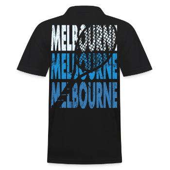 Tennis Shirt Melbourne Turnier Australien Design - Männer Poloshirt - Schwarz - Hinten - Kai (181cm)