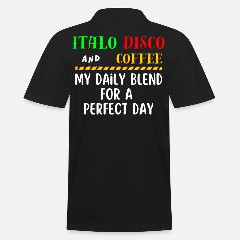 Italo Disco und Kaffeehemd - Männer Poloshirt - Schwarz