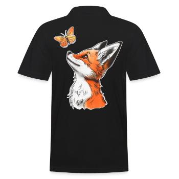 Renard avec papillon - Polo Homme - noir - Dos - Kai (181cm)