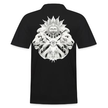 Yvo Tattoo, Lion, Sun, Löwe, Sonne, Tattoo Be You - Männer Poloshirt - Schwarz - Hinten - Kai (181cm)