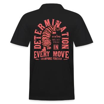 Muay Thai Kampfkunst - Männer Poloshirt - Schwarz - Hinten - Kai (181cm)