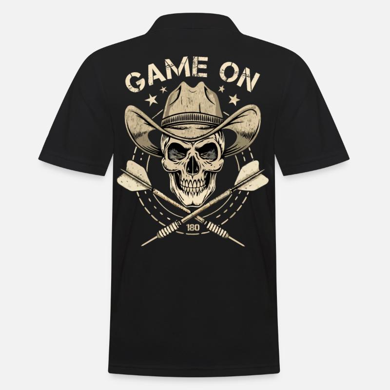 Dart Darts Cowboy Skull - Männer Poloshirt - Schwarz