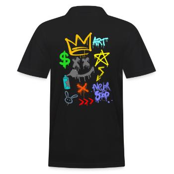 graffeur - art mural - urban spray - Polo Homme - noir - Dos - Kai (181cm)