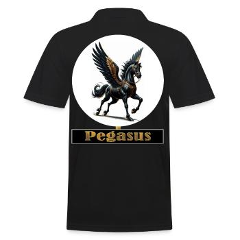 Pegasus mit schwarzen Flügeln - Männer Poloshirt - Schwarz - Hinten - Kai (181cm)