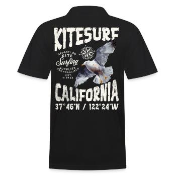 Kitesurfen in Kalifornien - Männer Poloshirt - Schwarz - Hinten - Kai (181cm)